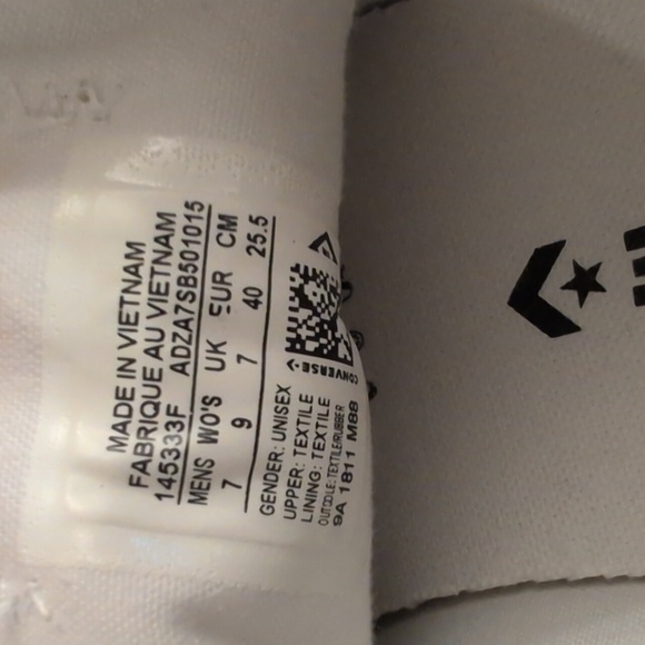 Converse Canvas Sneakers Navy White - Size 9 - Picture 10 of 10